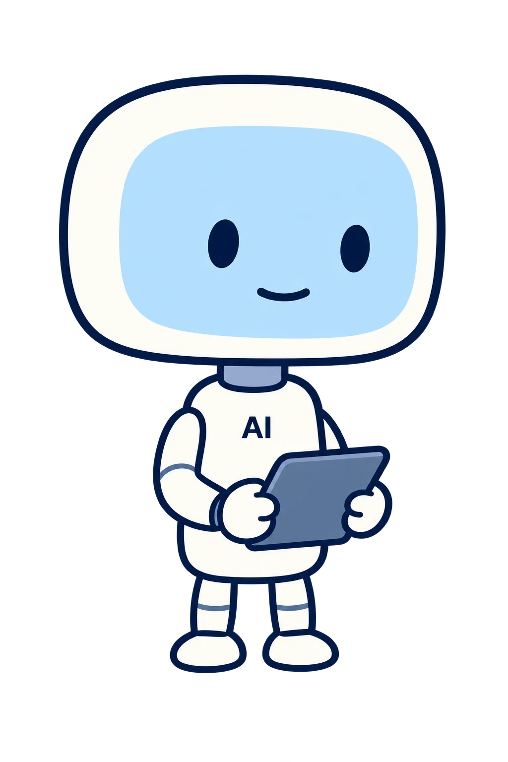 タブレットを持ってご相談を案内するAIキャラクター